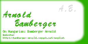 arnold bamberger business card